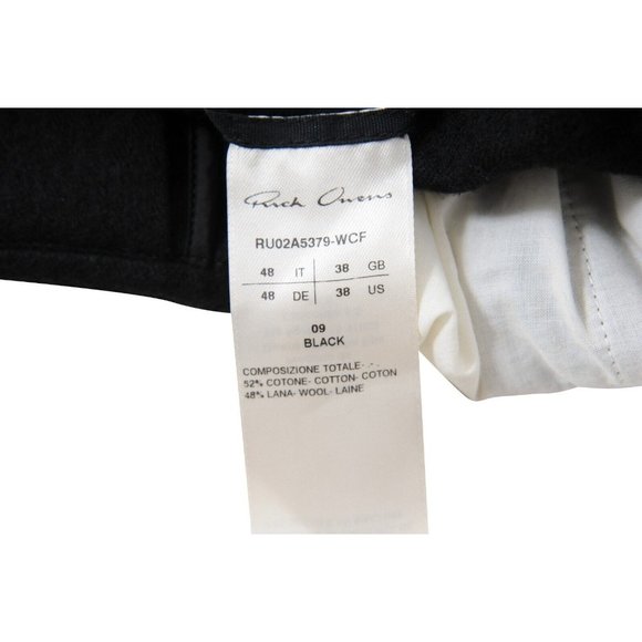 Rick Owens Mens Drop Crotch Cargo Pants Size 48 Black Wool Blend FW21 Gethsemane - Picture 7 of 9